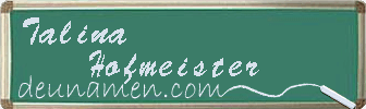 Talina Hofmeister Visitenkarte